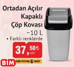 ORTADAN AÇILIR KAPAKLI  ÇÖP KOVASI